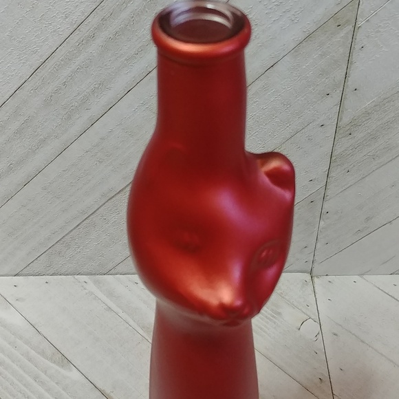 Moselland Happy Cat Rheinhessen  Collection Metallic Red Bottle Vase - Picture 4 of 6